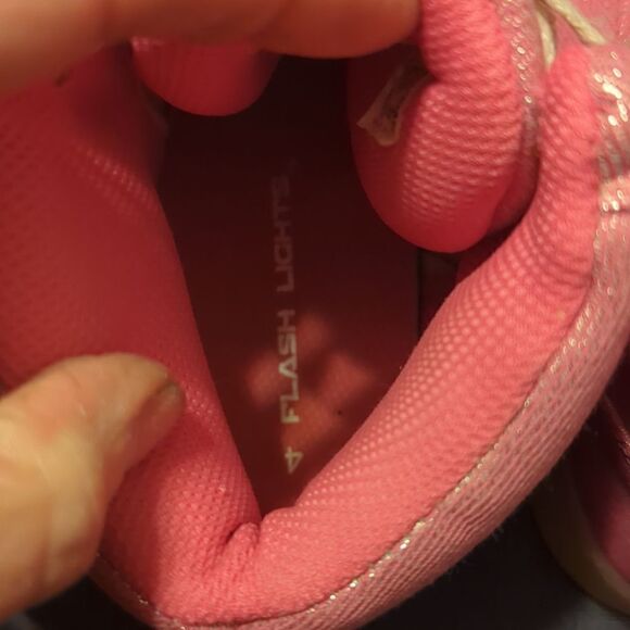 Fuscia Rechargeable Color Changing Light Up LED pink sparkle Hi top, dance shoe - Picture 11 of 12